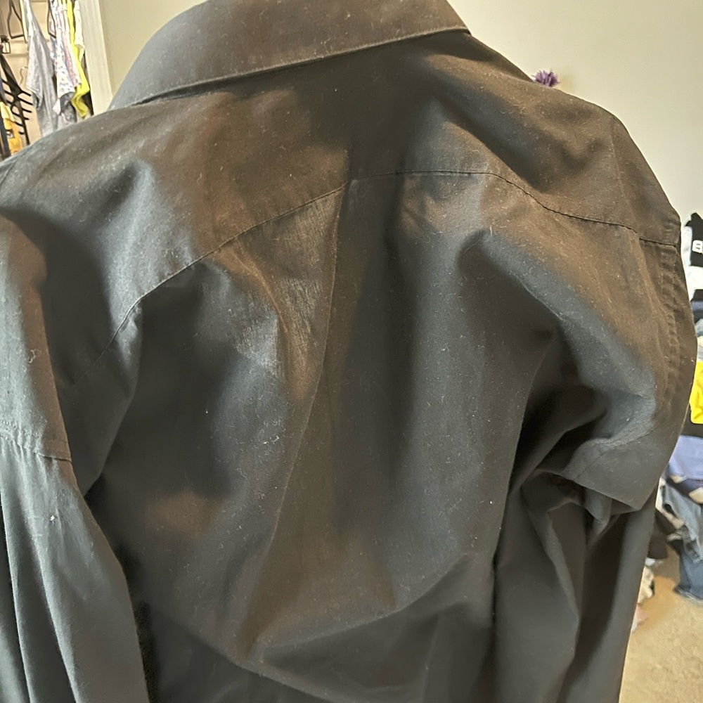 Stacy Adams Shirt Size 17 1/2 Black Long sleeve